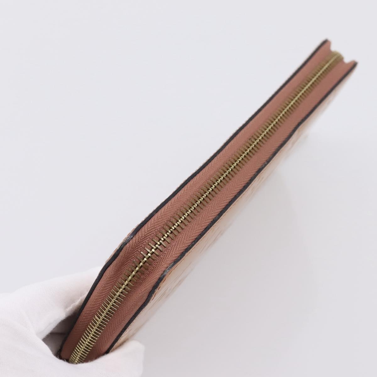 LOUIS VUITTON Vernis Zippy Wallet Long Wallet Rose Velur M91599 LV Auth 203331