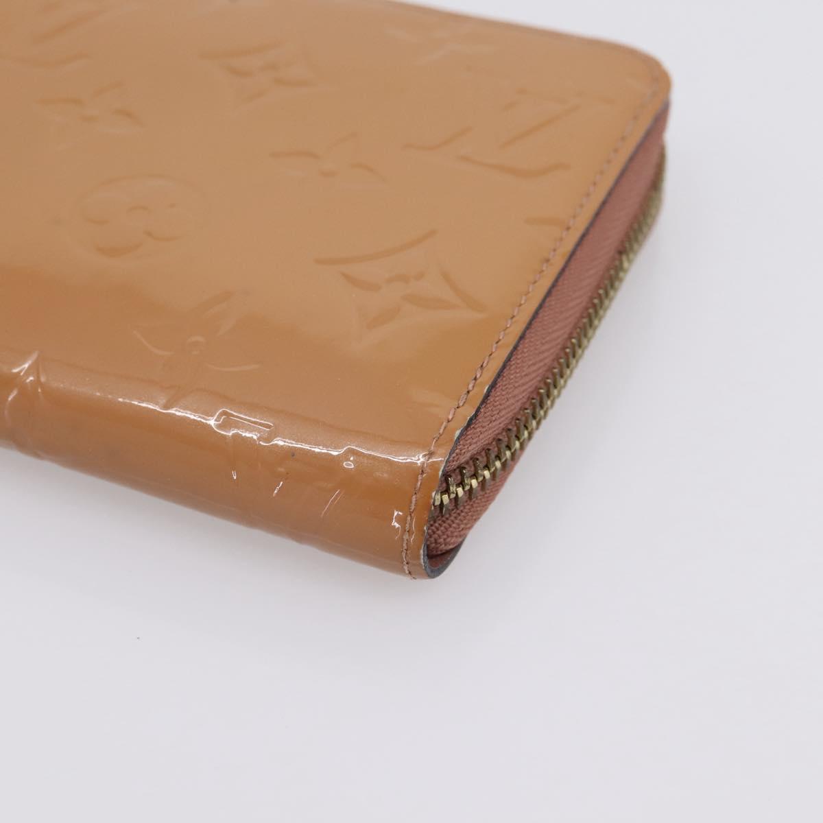 LOUIS VUITTON Vernis Zippy Wallet Long Wallet Rose Velur M91599 LV Auth 203331