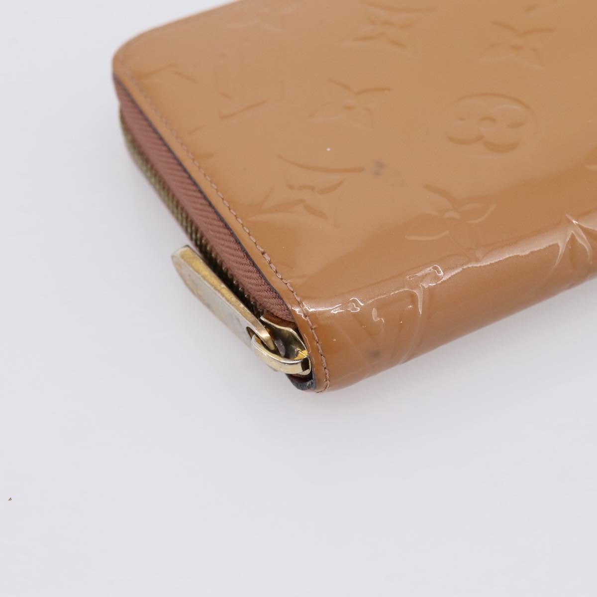 LOUIS VUITTON Vernis Zippy Wallet Long Wallet Rose Velur M91599 LV Auth 203331