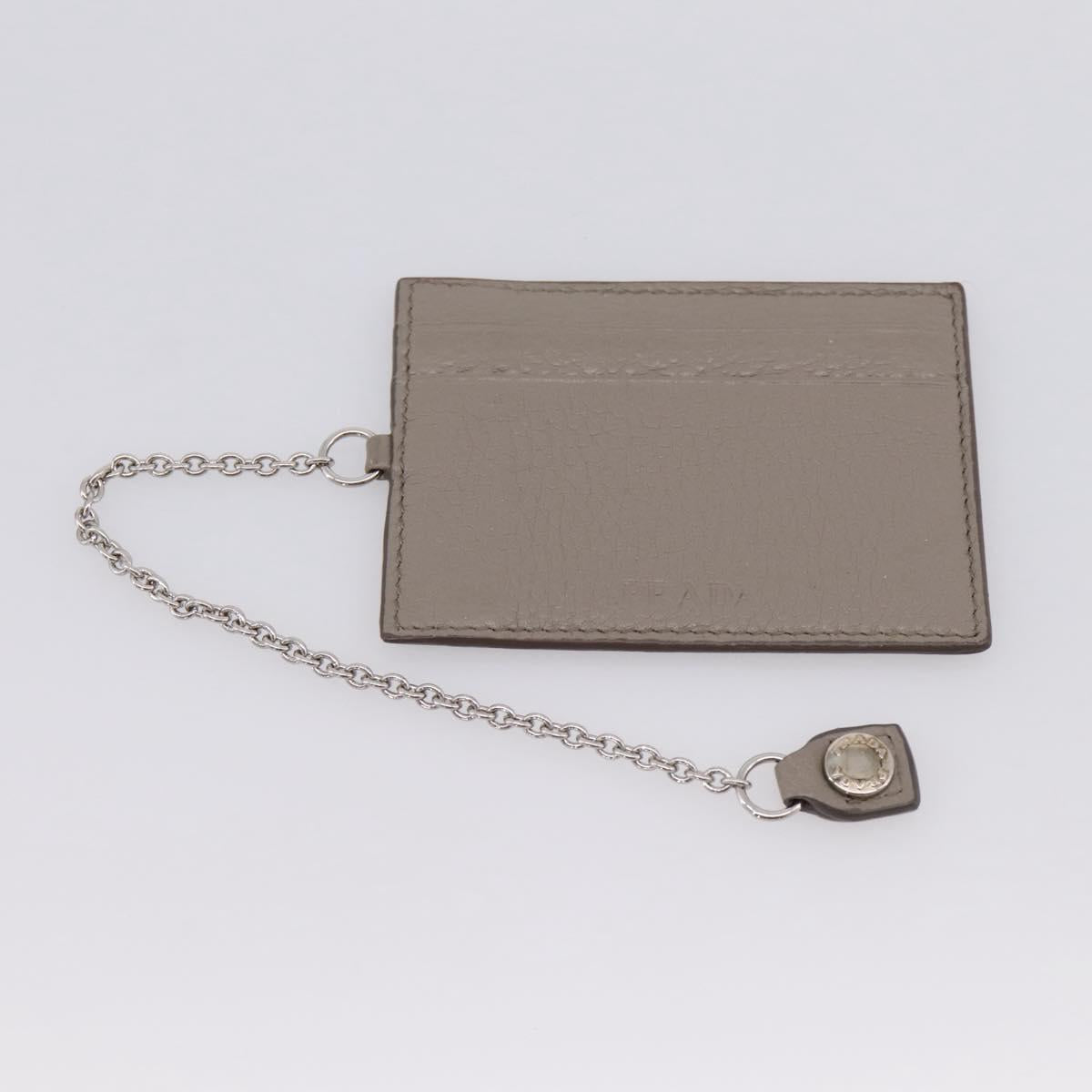 PRADA Long Wallet Leather Beige Silver Auth 203336A