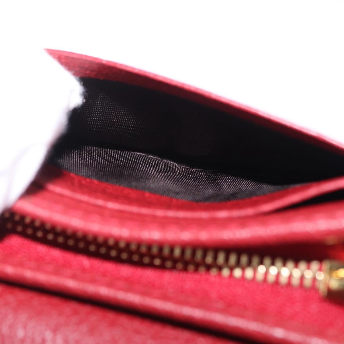 GUCCI Web Sherry Line Trifold Wallet PVC Red Gold 523155 Auth 203338M