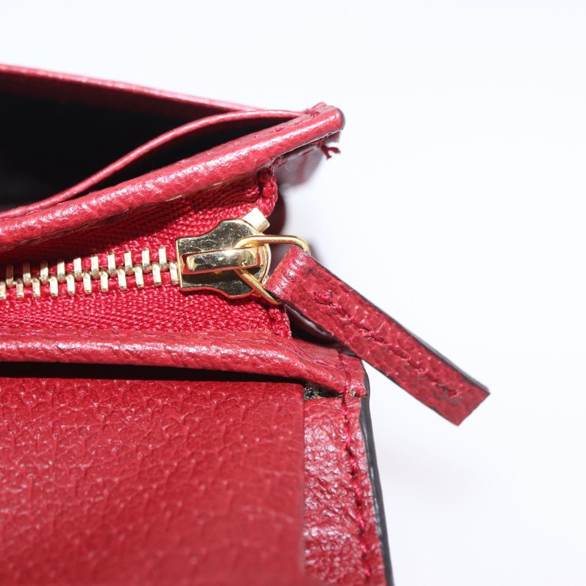 GUCCI Web Sherry Line Trifold Wallet PVC Red Gold 523155 Auth 203338M