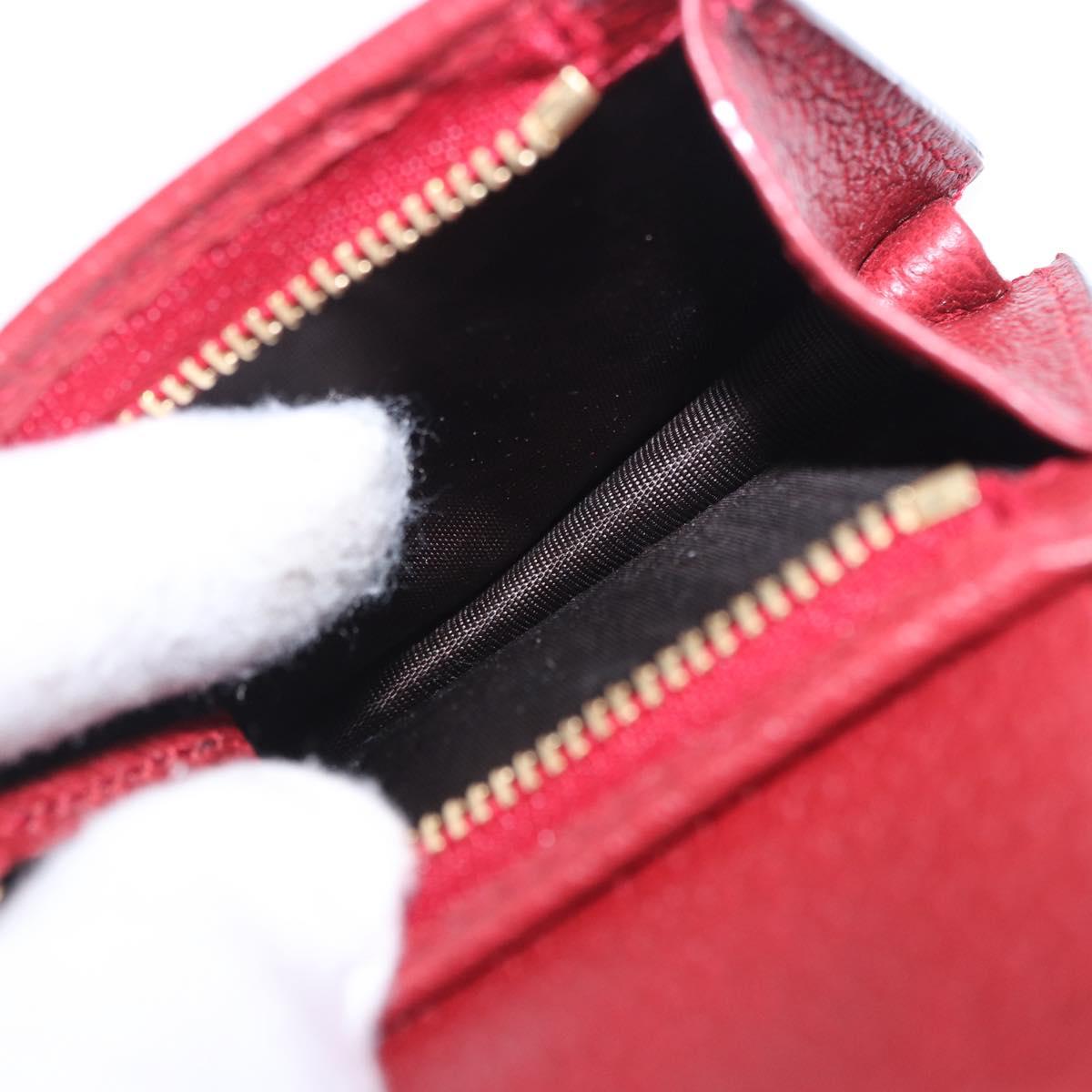 GUCCI Web Sherry Line Trifold Wallet PVC Red Gold 523155 Auth 203338M