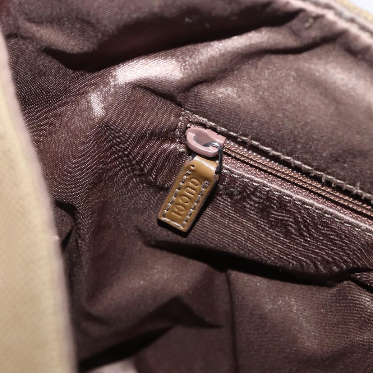 GUCCI Hand Bag Canvas Brown Silver 001 3298 Auth 203341