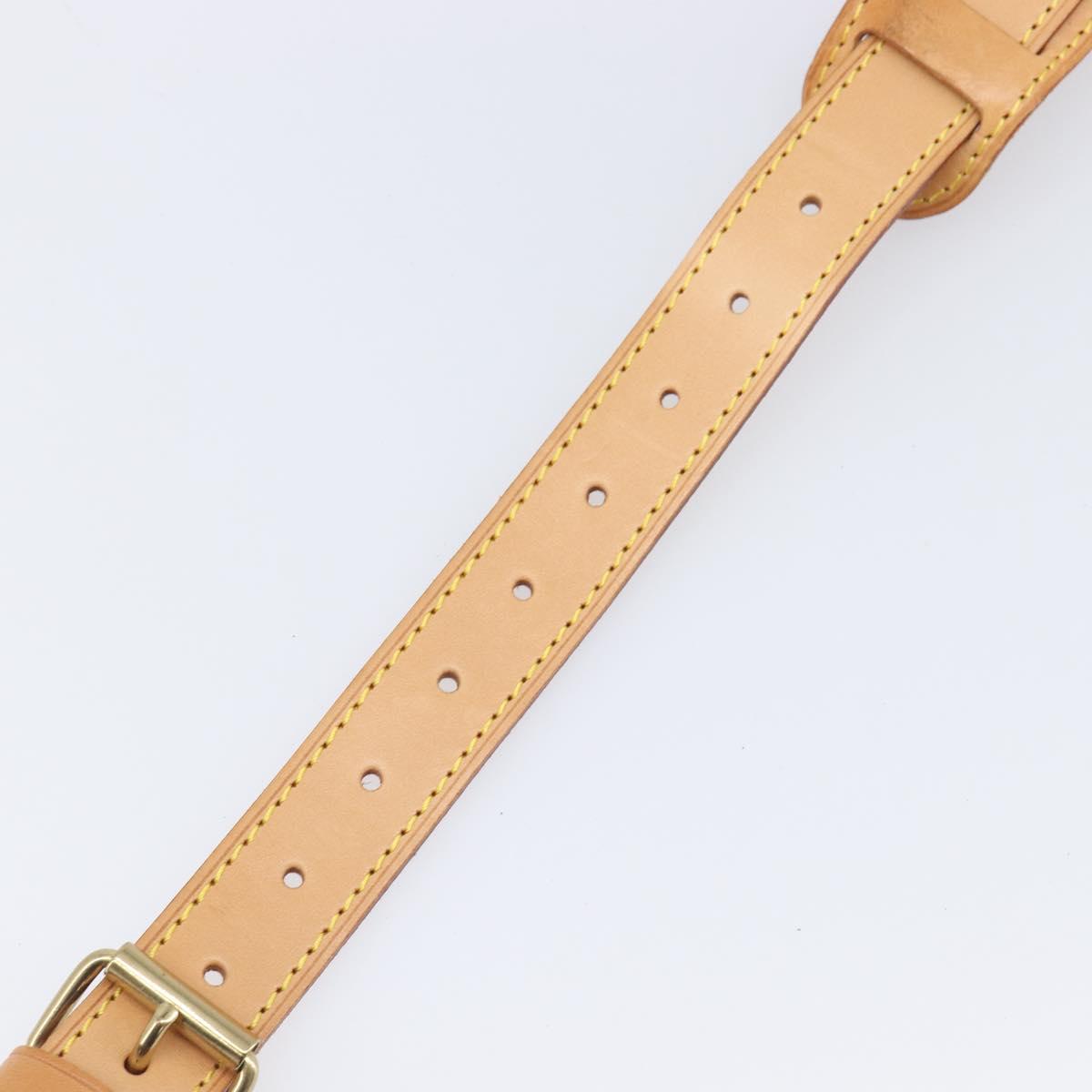 LOUIS VUITTON Adjustable Shoulder Strap Leather 39.8""-47.2"" Beige Auth 203349