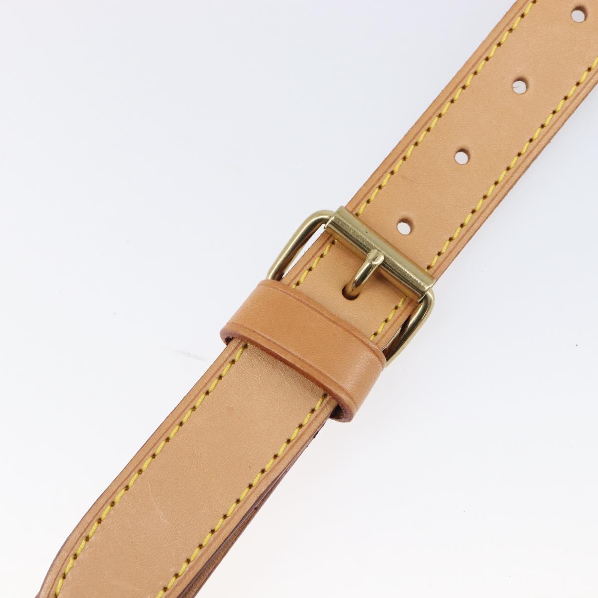 LOUIS VUITTON Adjustable Shoulder Strap Leather 39.8""-47.2"" Beige Auth 203349