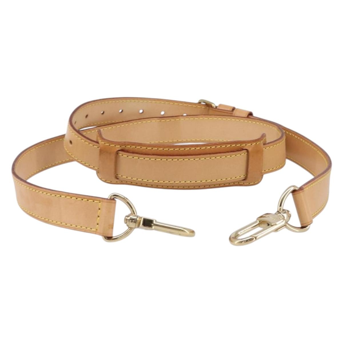 LOUIS VUITTON Adjustable Shoulder Strap Leather 39.8""-47.2"" Beige Auth 203349