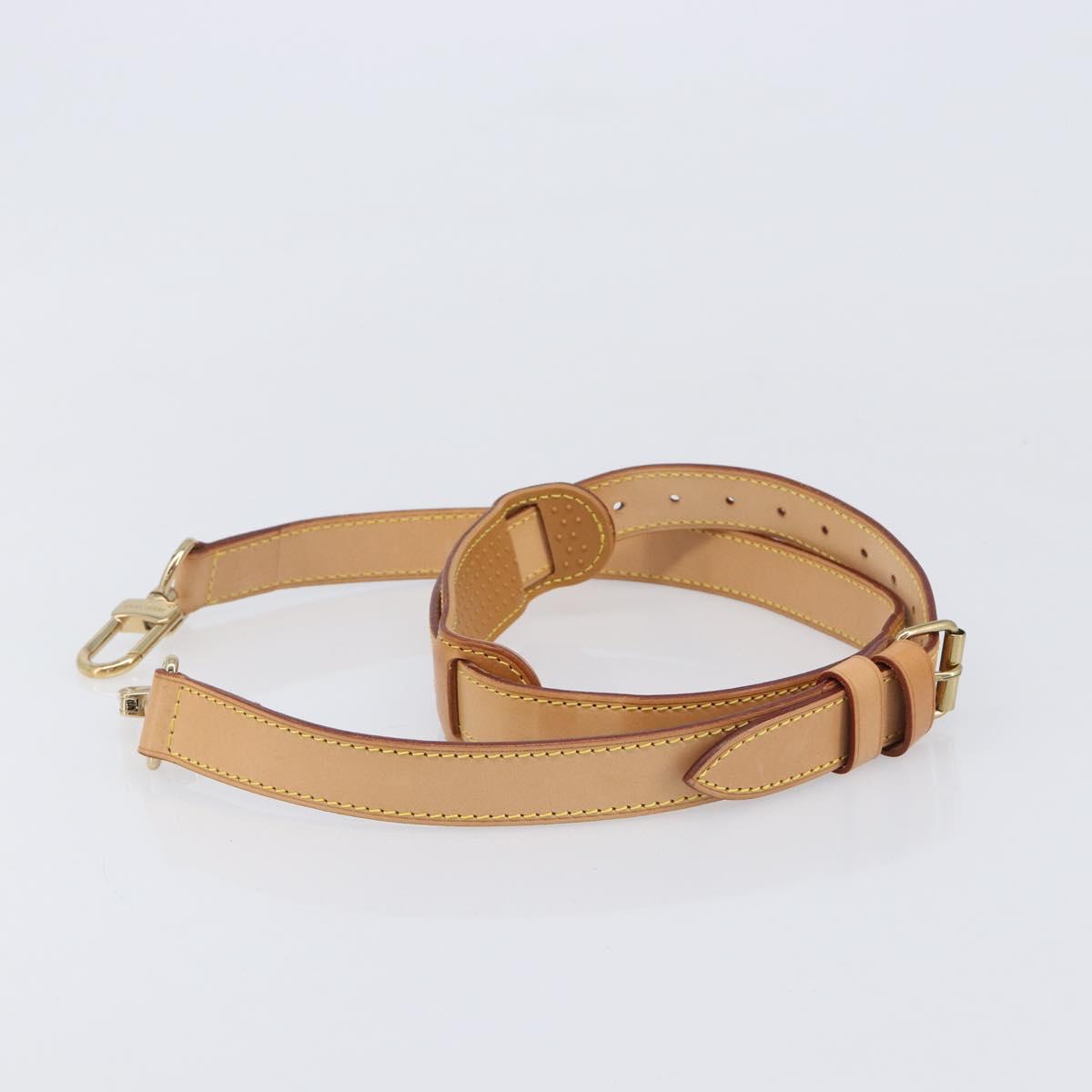 LOUIS VUITTON Adjustable Shoulder Strap Leather 39.8""-47.2"" Beige Auth 203349