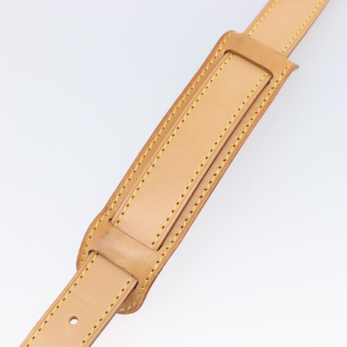 LOUIS VUITTON Adjustable Shoulder Strap Leather 39.8""-47.2"" Beige Auth 203349