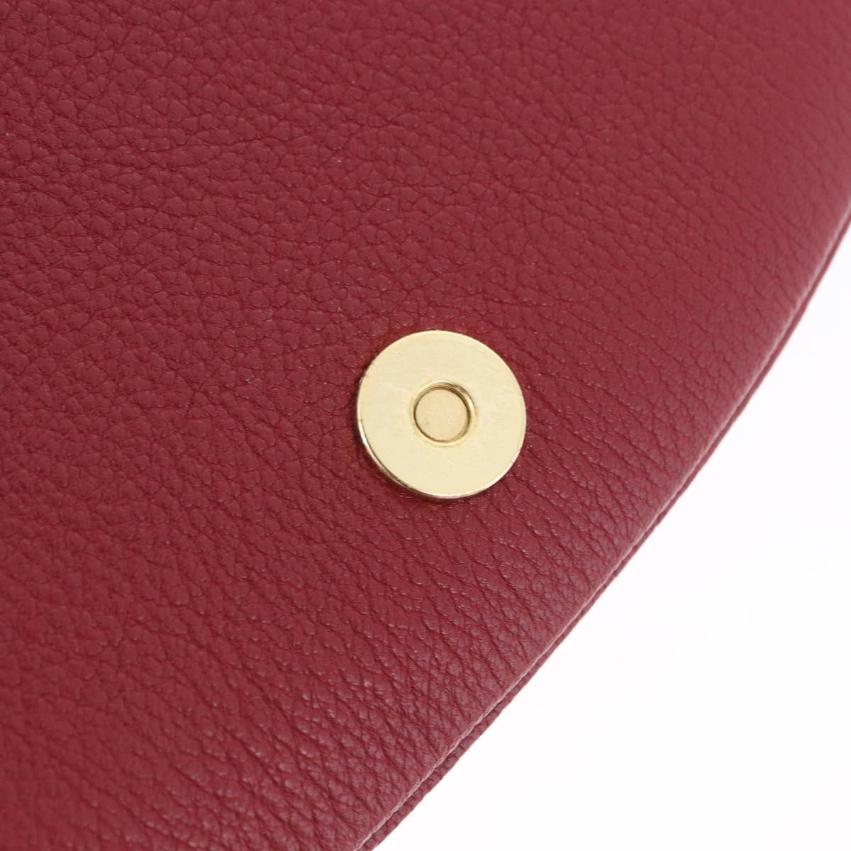 Chloe SeeByChloe Shoulder Bag Suede Red Gold Tone Auth 203350A