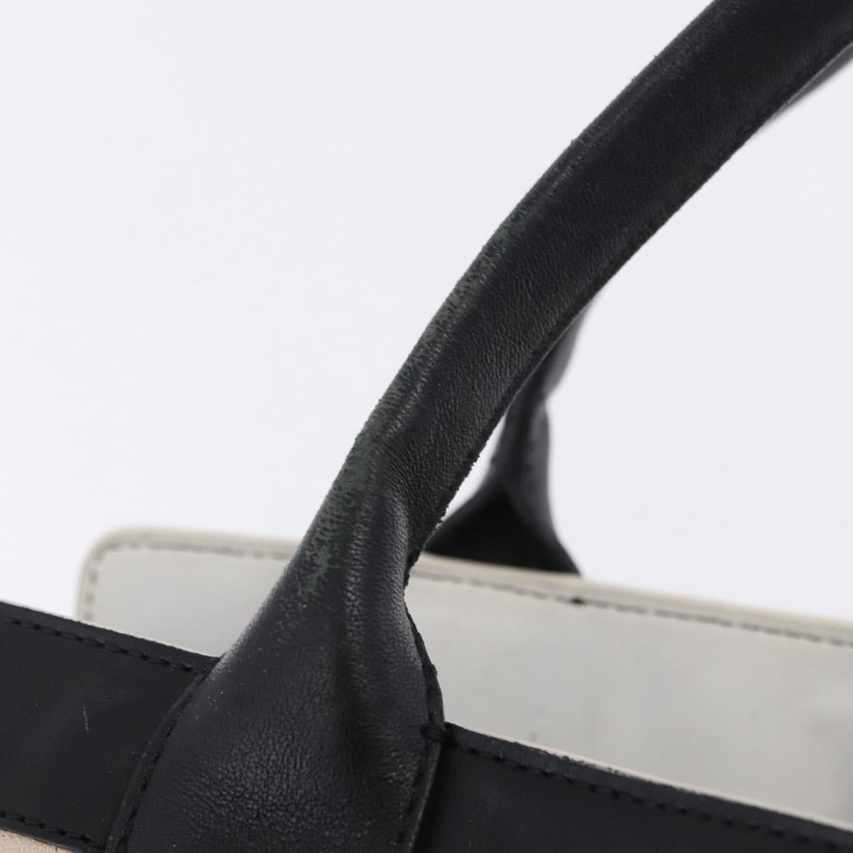 Chloe Alison Tote Bag Leather Ivory Black Auth 203353