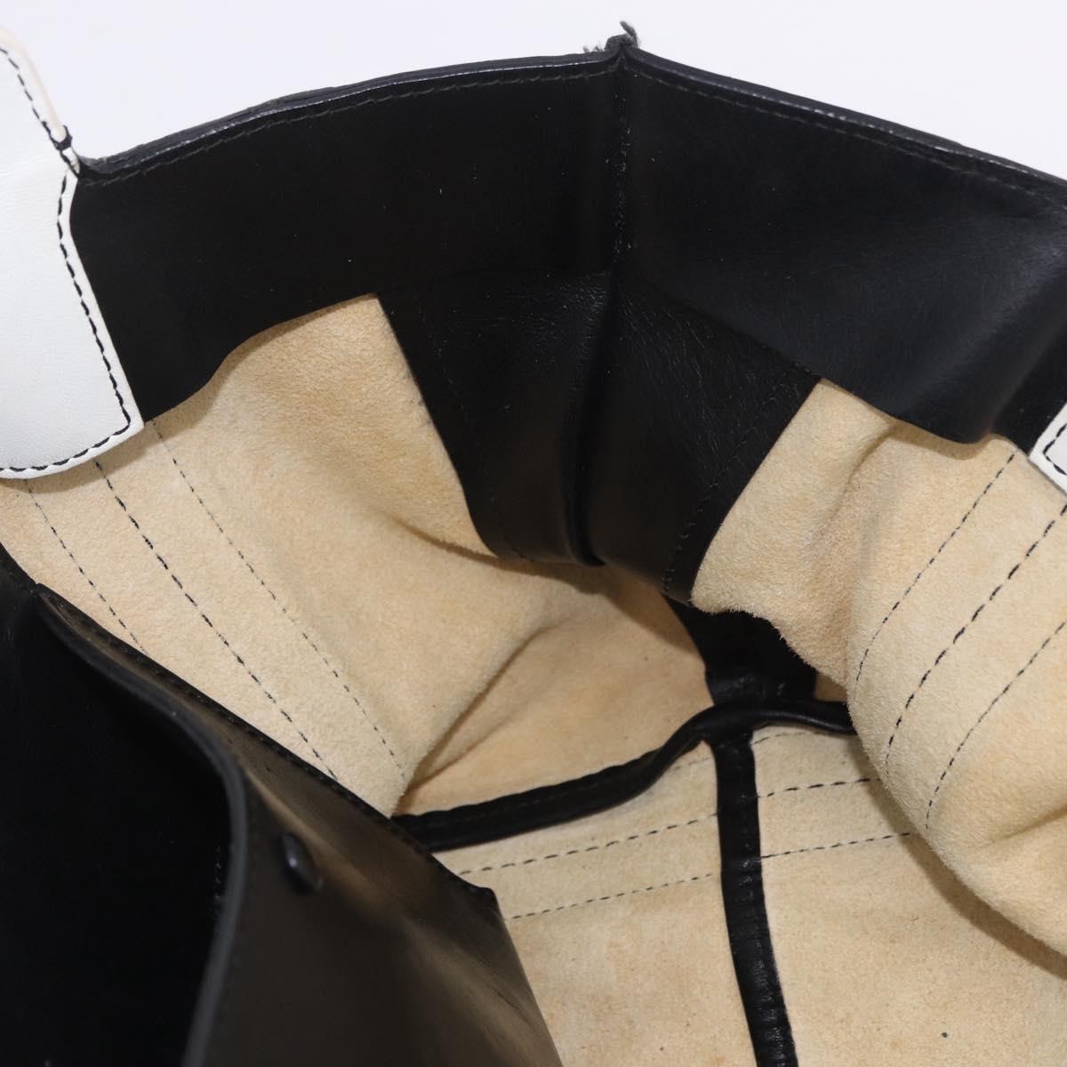 Chloe Alison Tote Bag Leather Ivory Black Auth 203353