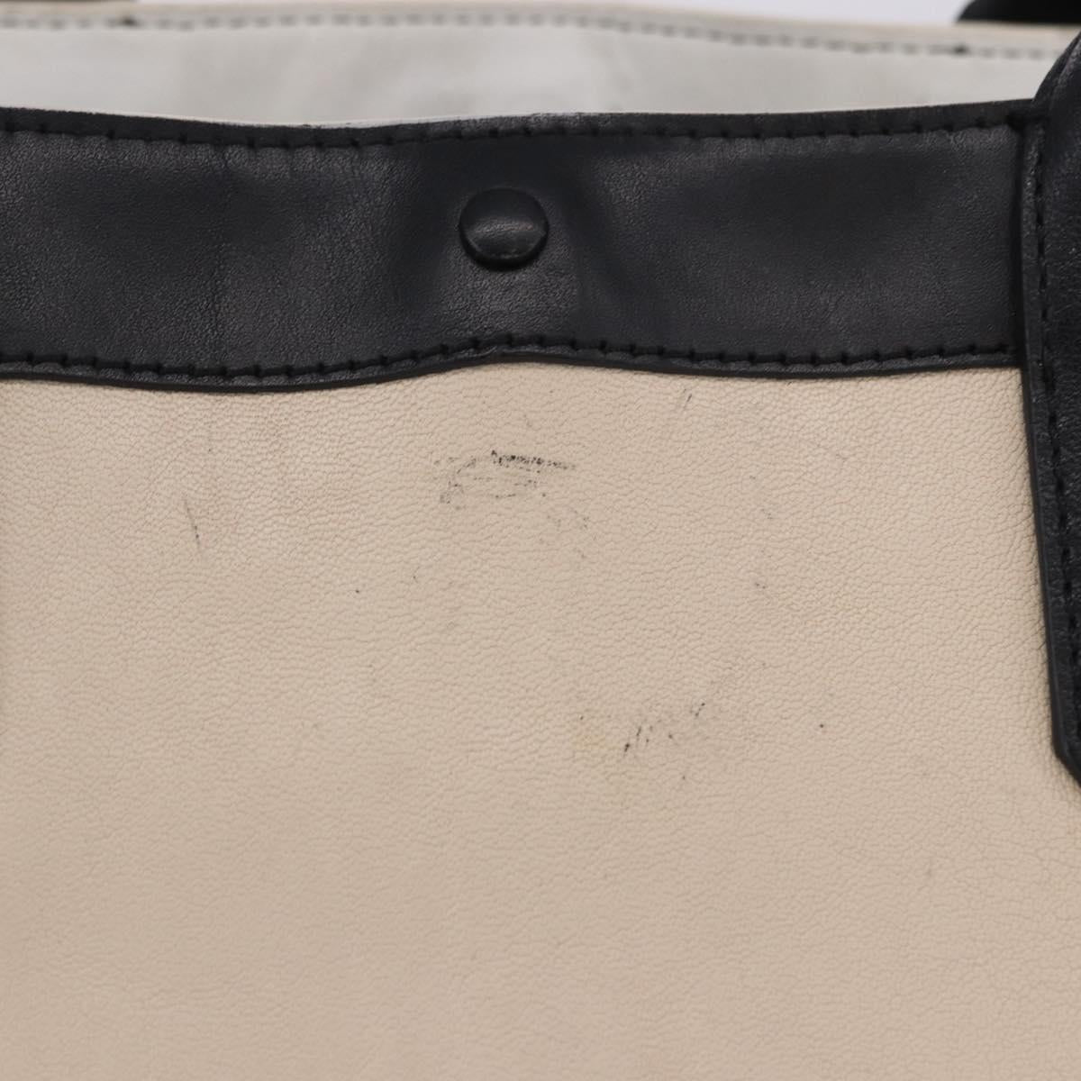 Chloe Alison Tote Bag Leather Ivory Black Auth 203353