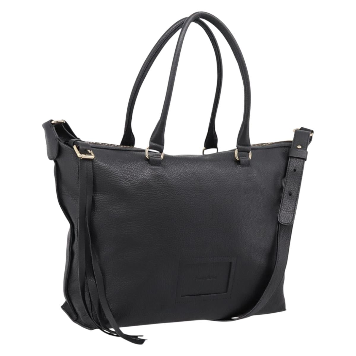Chloe SeeByChloe Hand Bag Leather 2way Black Gold Tone Auth 203355A