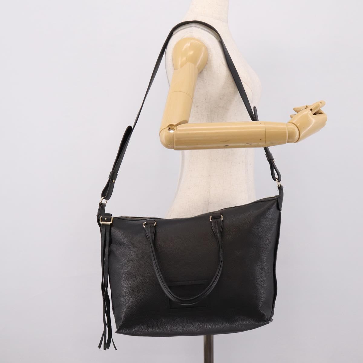 Chloe SeeByChloe Hand Bag Leather 2way Black Gold Tone Auth 203355A