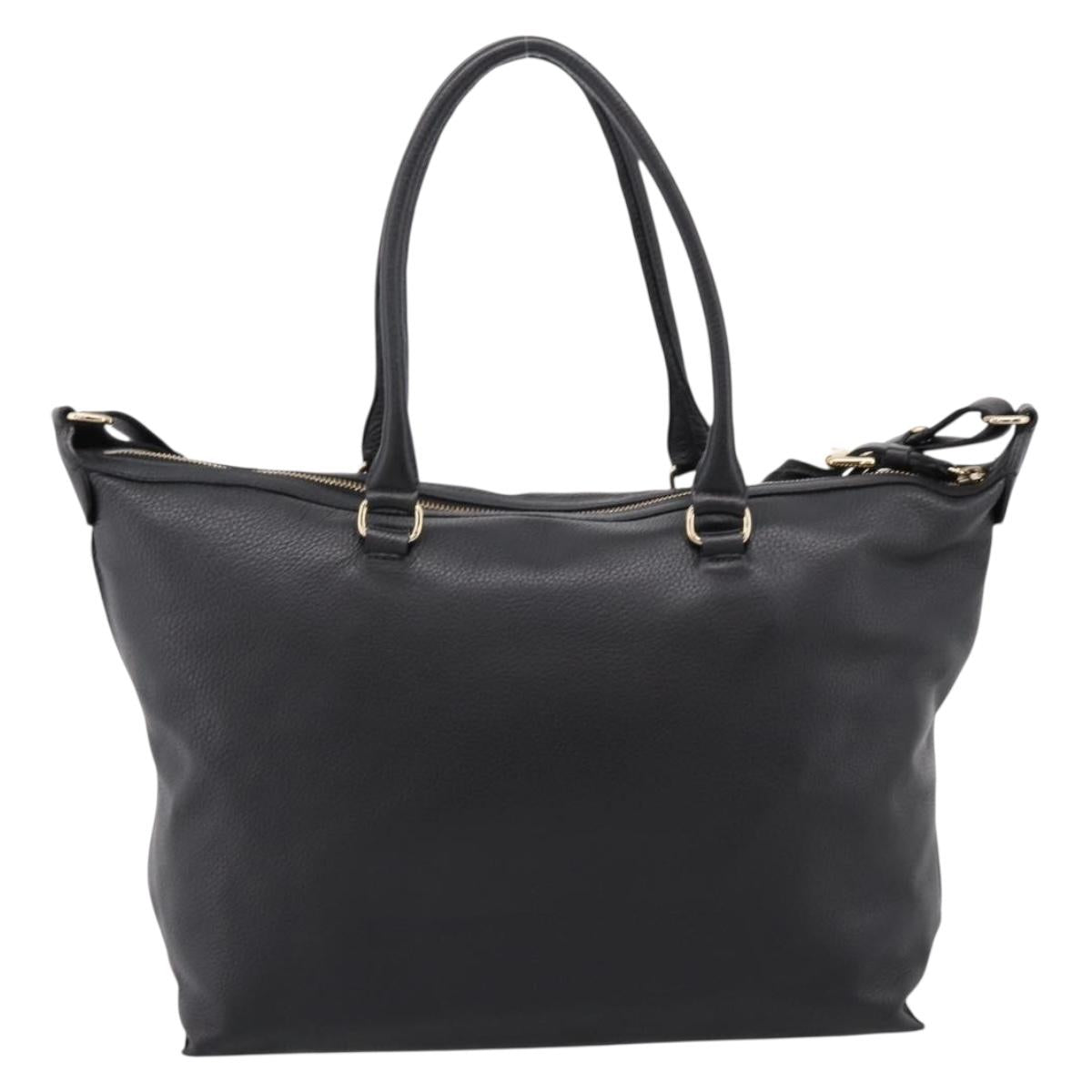 Chloe SeeByChloe Hand Bag Leather 2way Black Gold Tone Auth 203355A