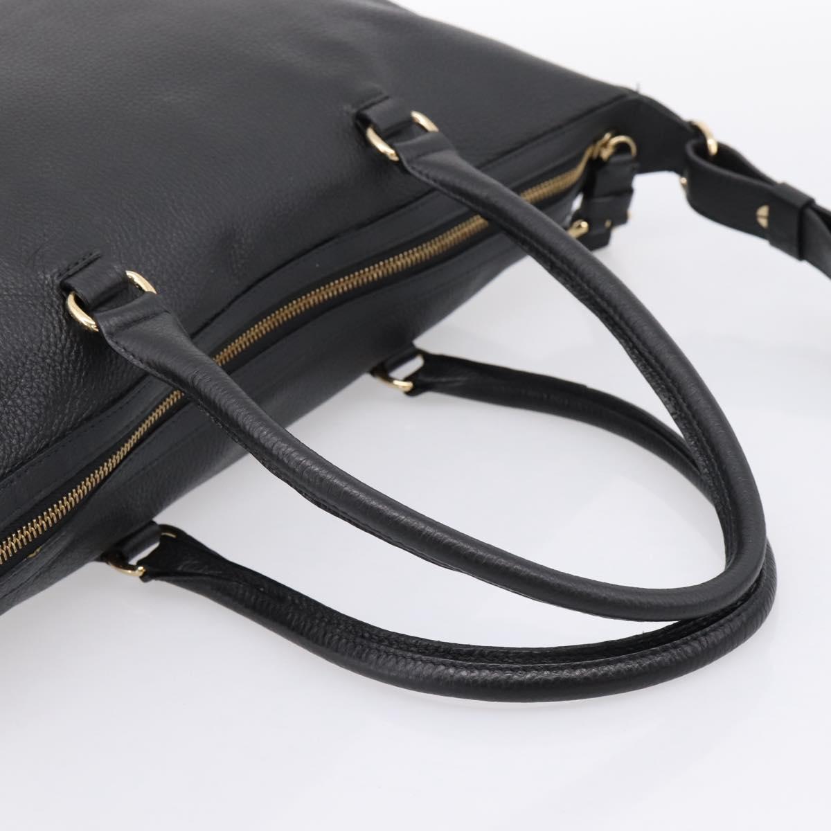 Chloe SeeByChloe Hand Bag Leather 2way Black Gold Tone Auth 203355A