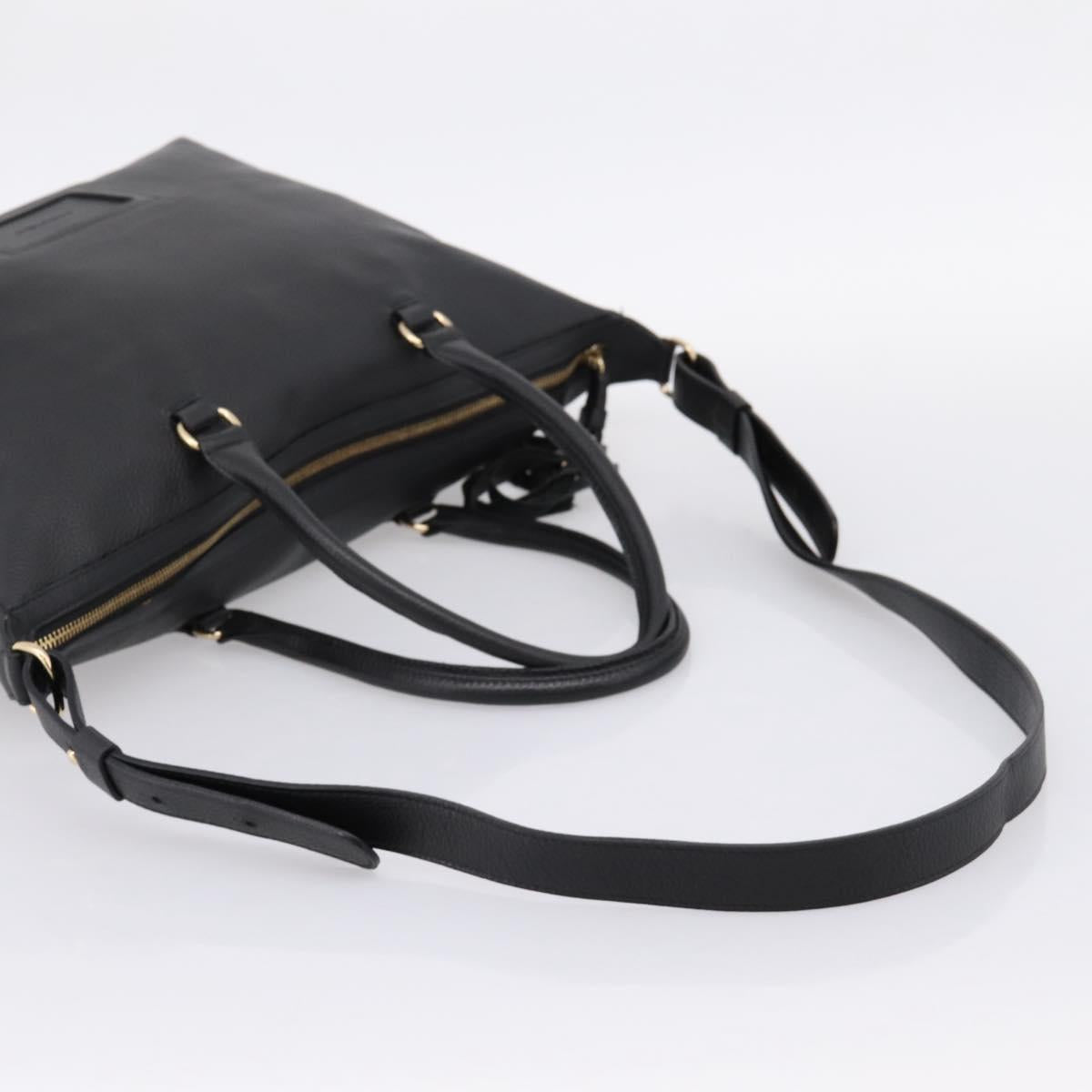 Chloe SeeByChloe Hand Bag Leather 2way Black Gold Tone Auth 203355A