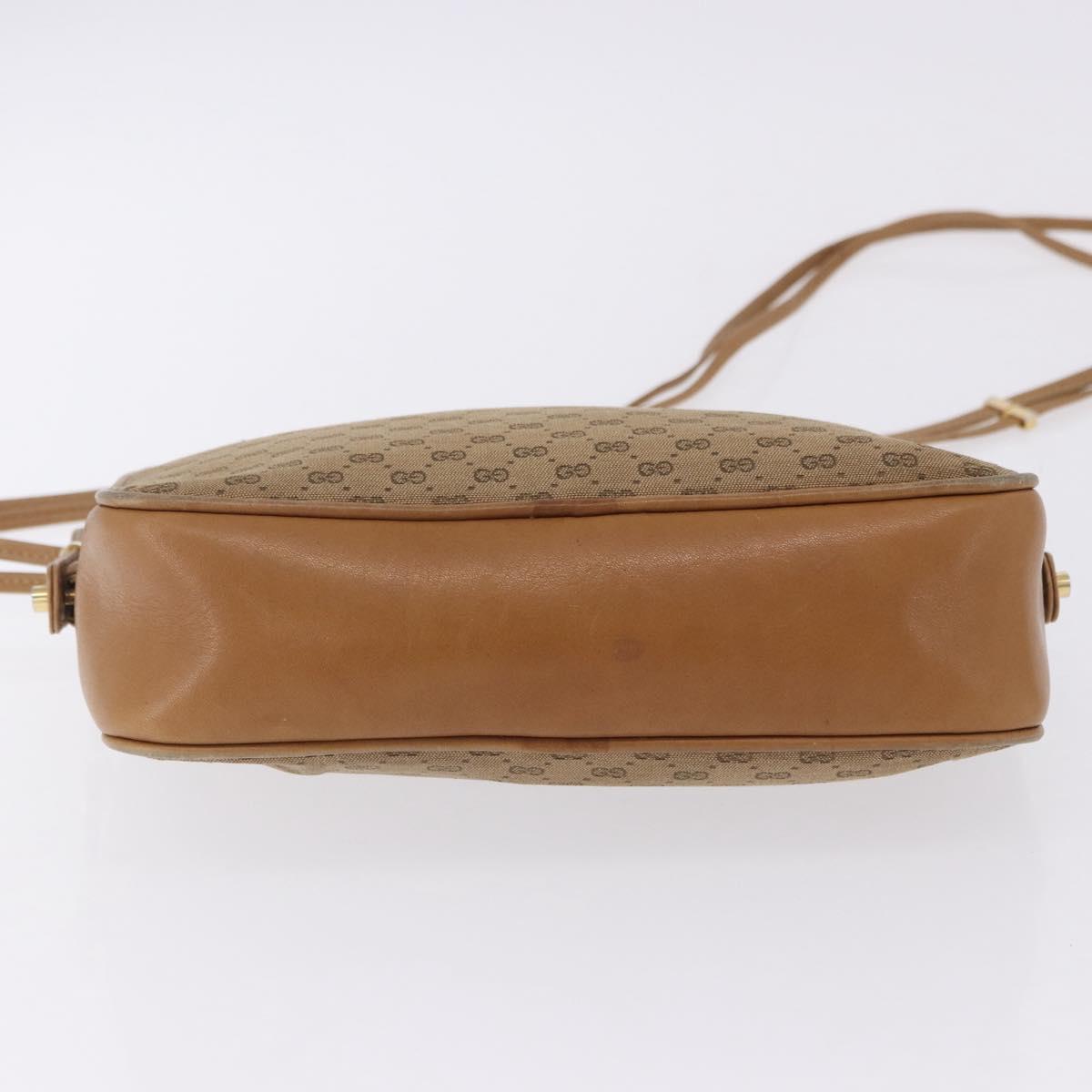 GUCCI Micro GG Canvas Shoulder Bag Beige Gold Tone 001 261 1055 Auth 203357