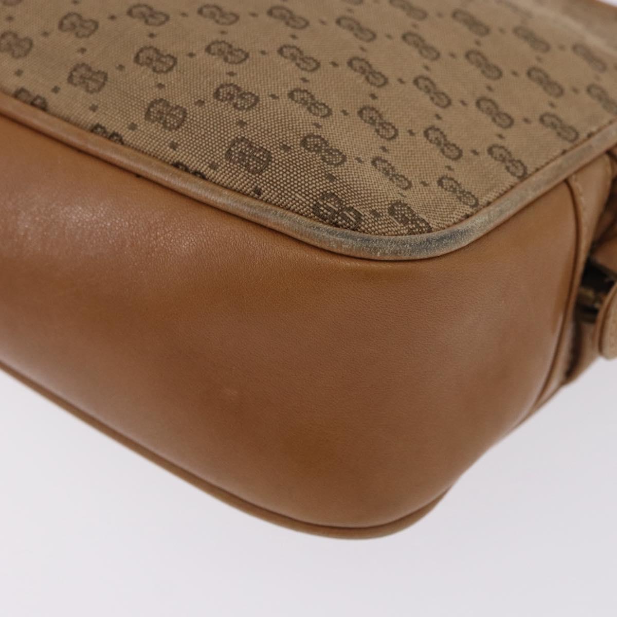 GUCCI Micro GG Canvas Shoulder Bag Beige Gold Tone 001 261 1055 Auth 203357