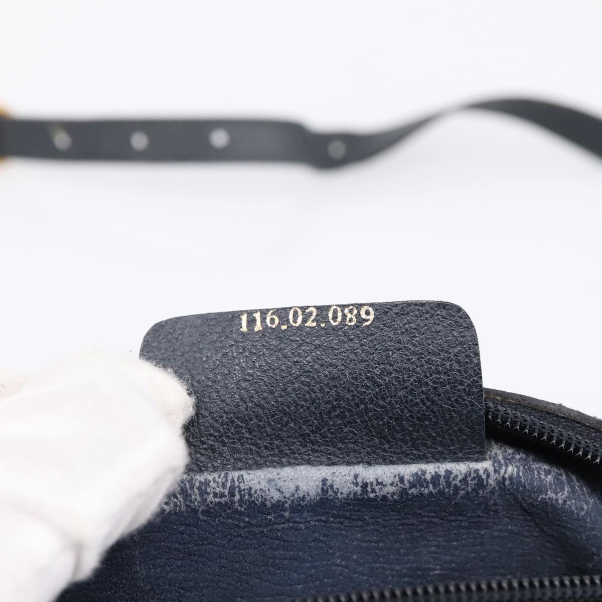 GUCCI GG Supreme Sherry Line Shoulder Bag PVC Navy Gold 116 02 089 Auth 203358