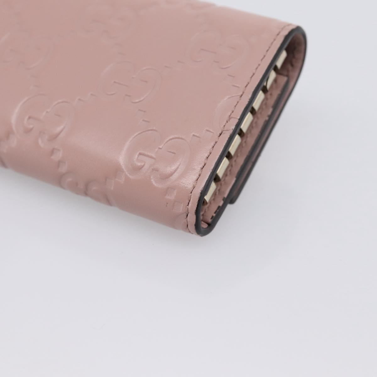GUCCI GuccissimaGG Key Case Leather Pink Gold Tone 388682 Auth 203365A