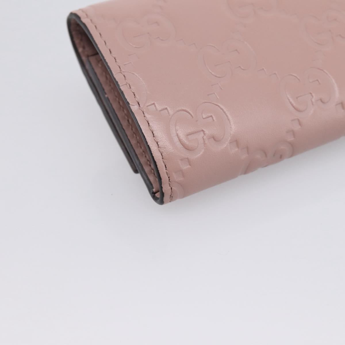GUCCI GuccissimaGG Key Case Leather Pink Gold Tone 388682 Auth 203365A