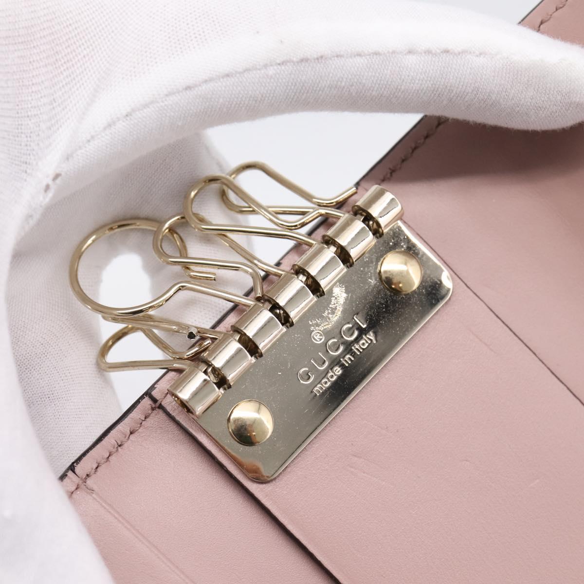 GUCCI GuccissimaGG Key Case Leather Pink Gold Tone 388682 Auth 203365A