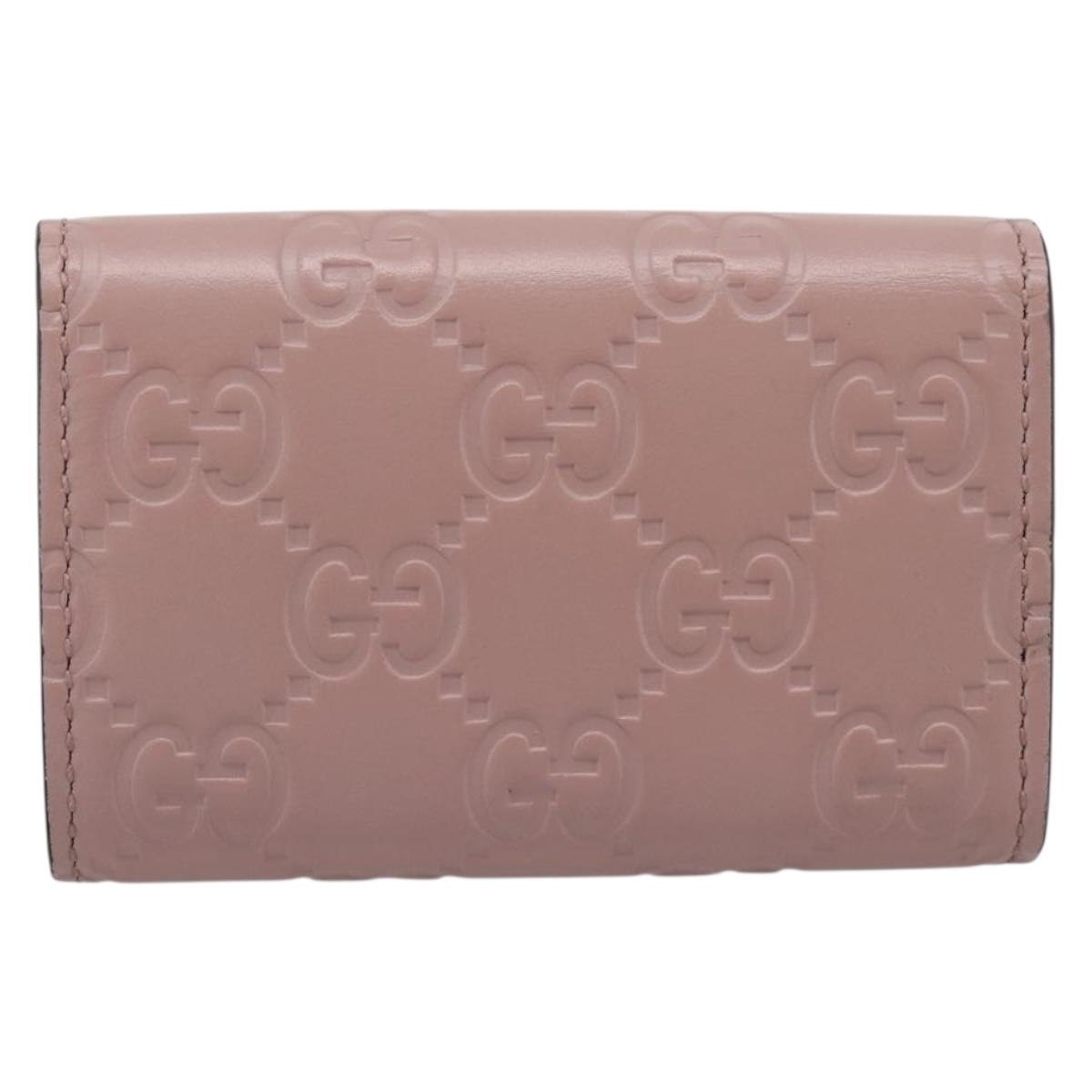 GUCCI GuccissimaGG Key Case Leather Pink Gold Tone 388682 Auth 203365A