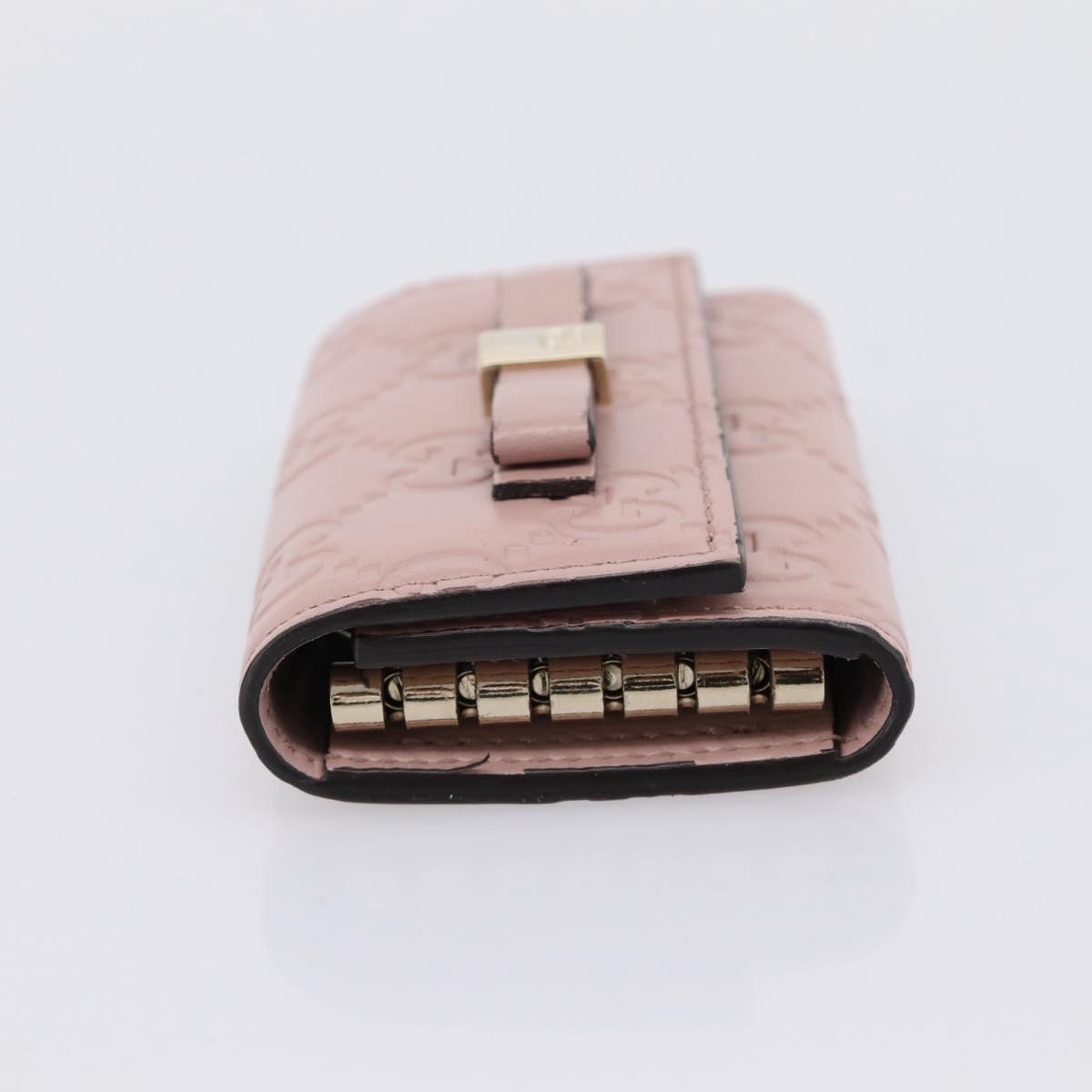 GUCCI GuccissimaGG Key Case Leather Pink Gold Tone 388682 Auth 203365A
