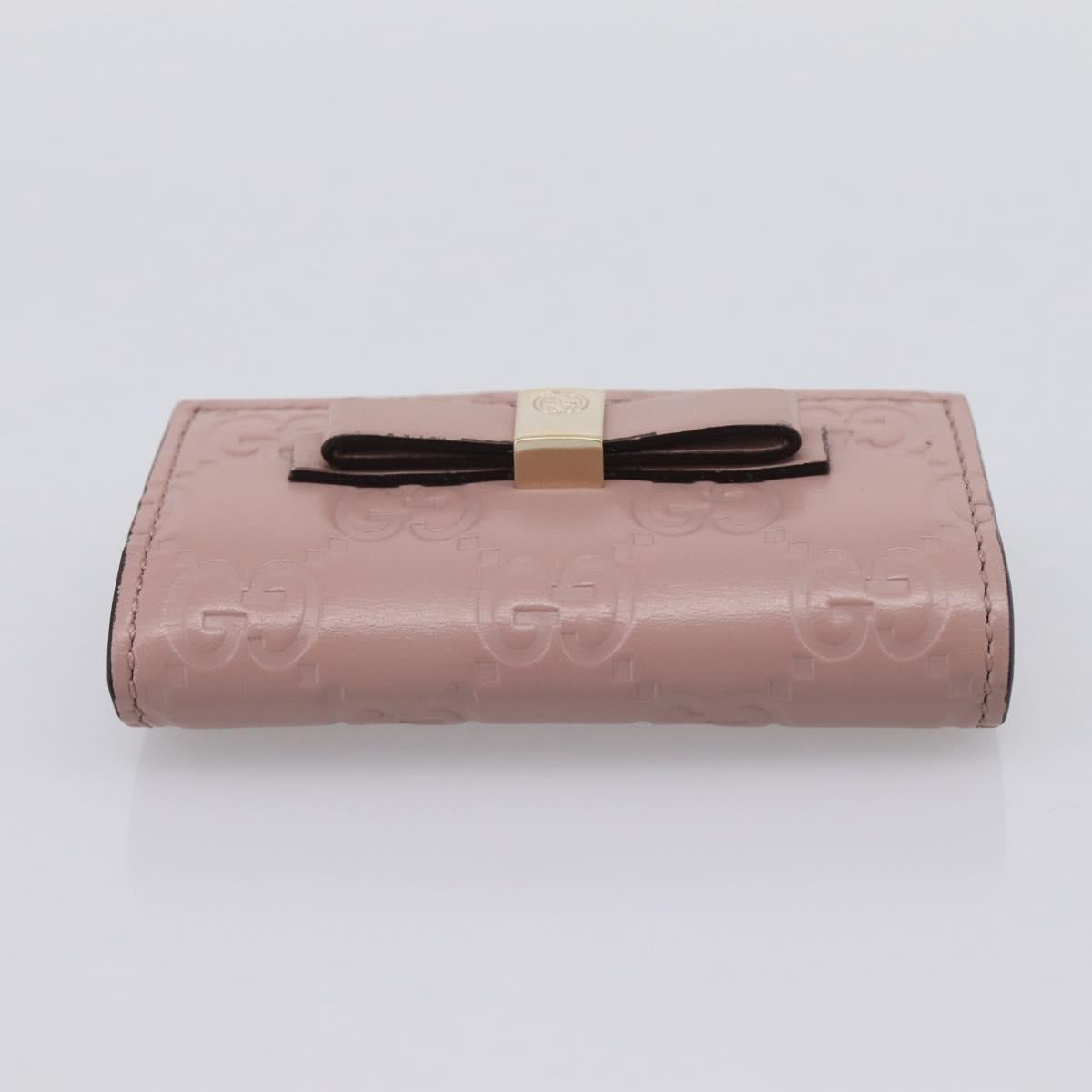 GUCCI GuccissimaGG Key Case Leather Pink Gold Tone 388682 Auth 203365A