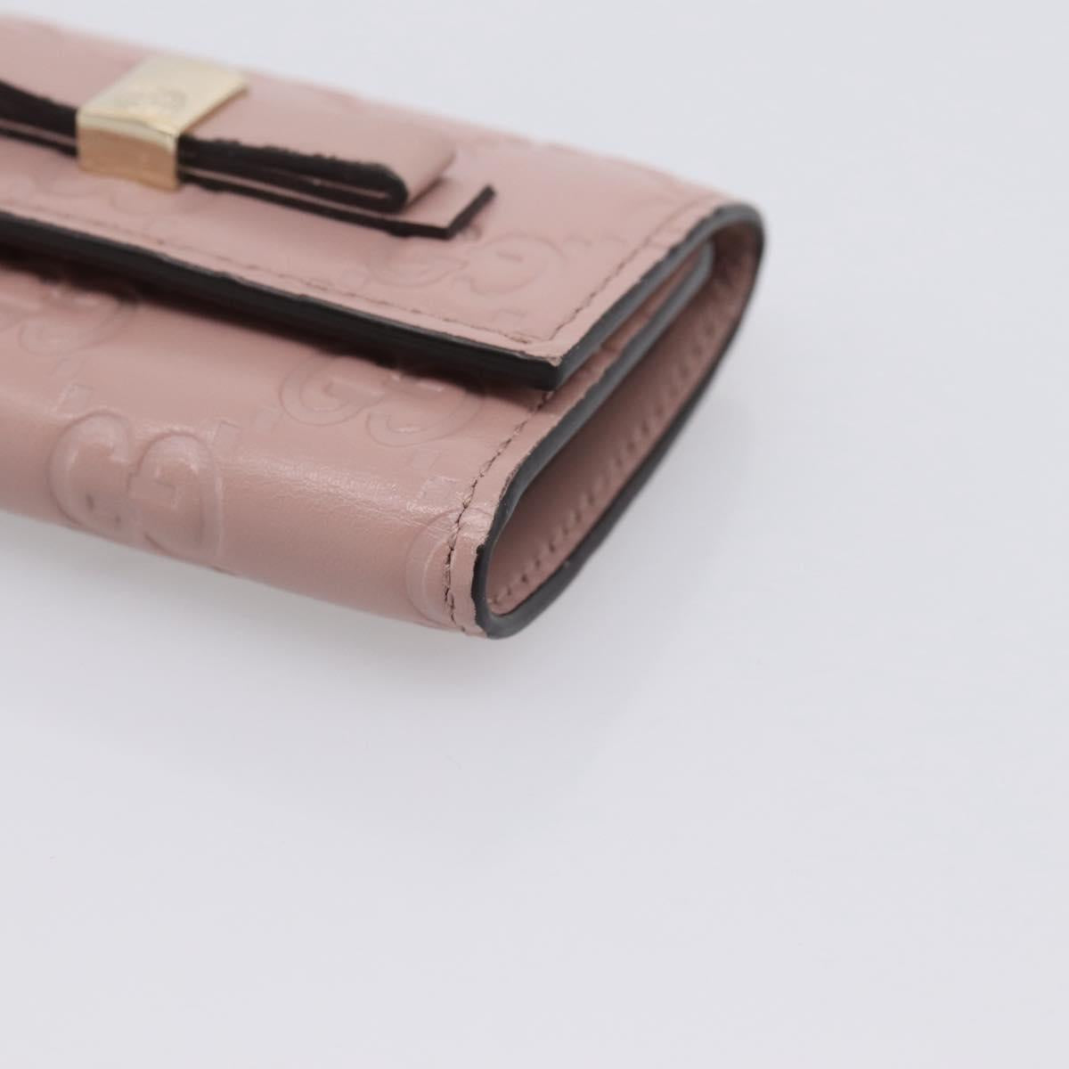GUCCI GuccissimaGG Key Case Leather Pink Gold Tone 388682 Auth 203365A