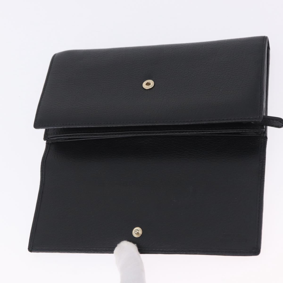 Vivienne Westwood Long Wallet Leather Black Gold Tone Auth 203366A