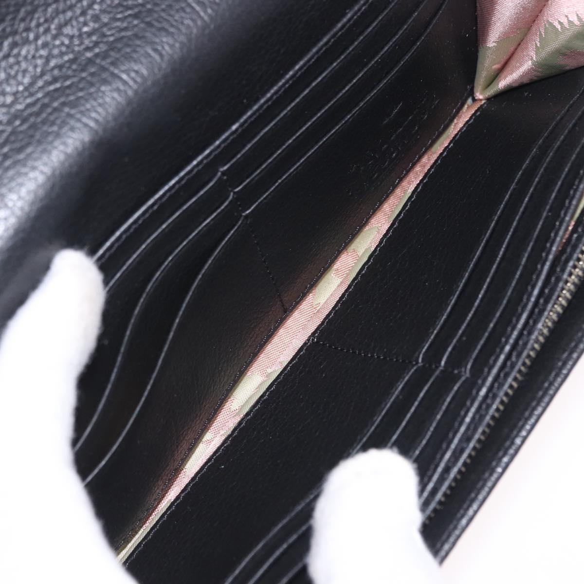 Vivienne Westwood Long Wallet Leather Black Gold Tone Auth 203366A