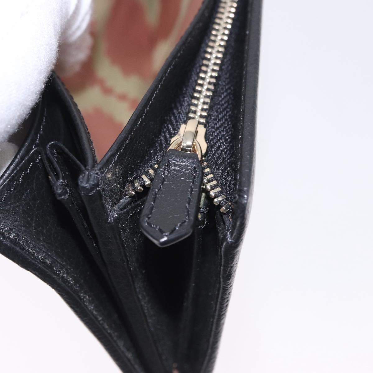 Vivienne Westwood Long Wallet Leather Black Gold Tone Auth 203366A