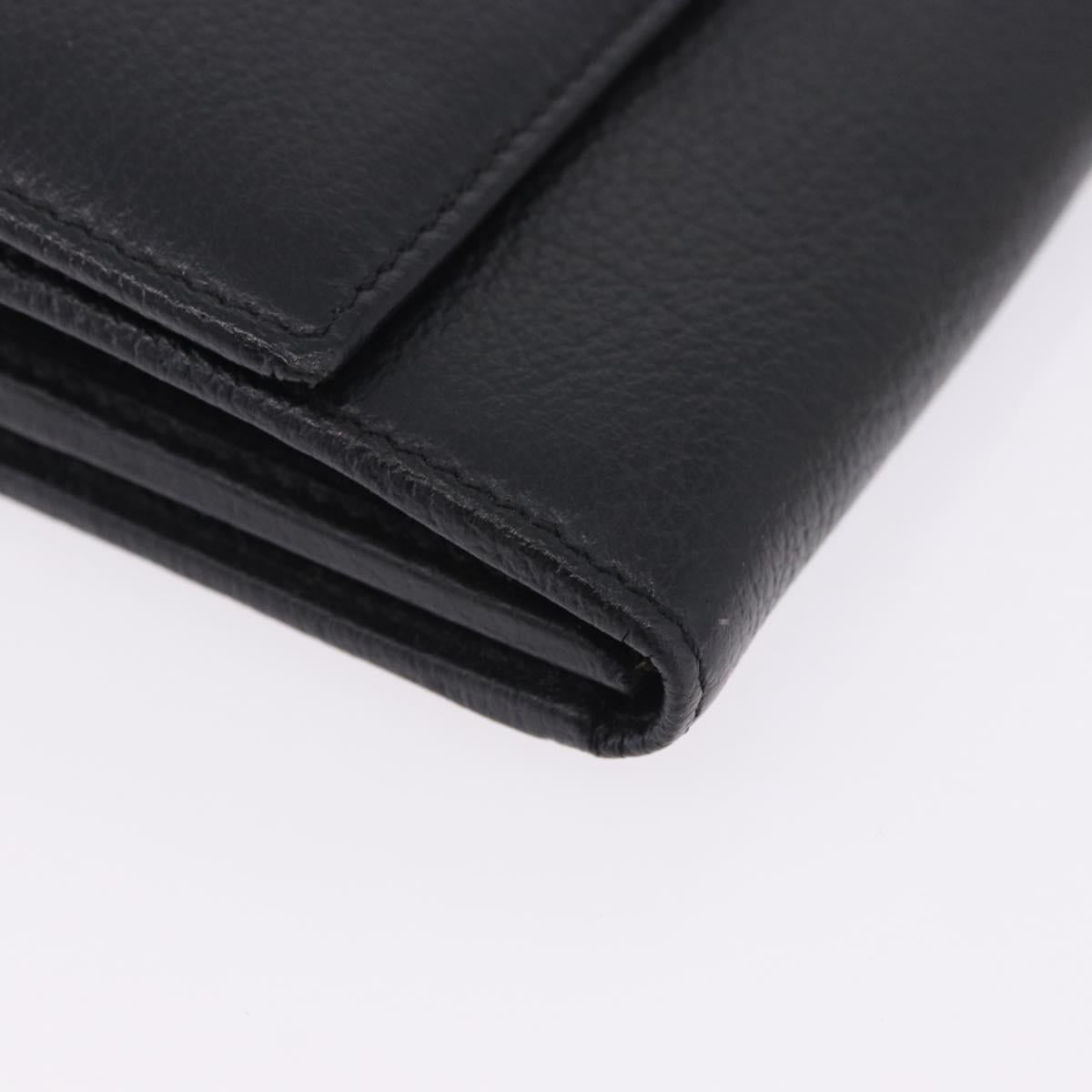 Vivienne Westwood Long Wallet Leather Black Gold Tone Auth 203366A