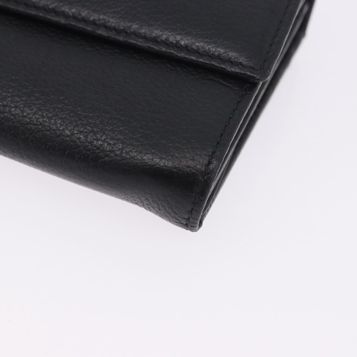 Vivienne Westwood Long Wallet Leather Black Gold Tone Auth 203366A