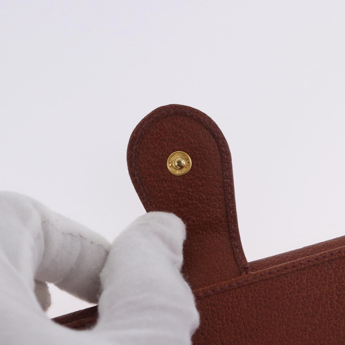 GUCCI Web Sherry Line Bifold Wallet Leather Brown 035 184 1647 Auth 203367A