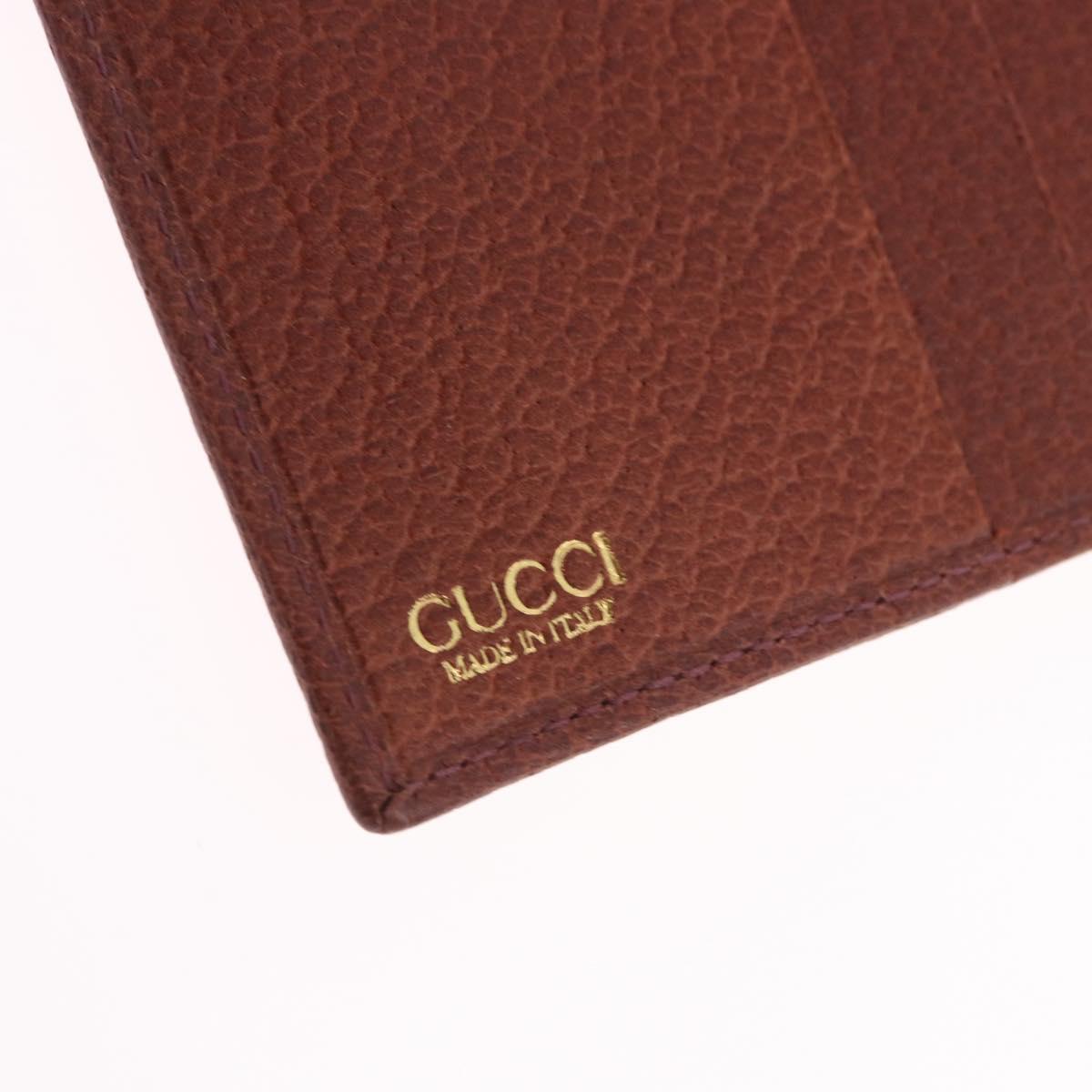 GUCCI Web Sherry Line Bifold Wallet Leather Brown 035 184 1647 Auth 203367A