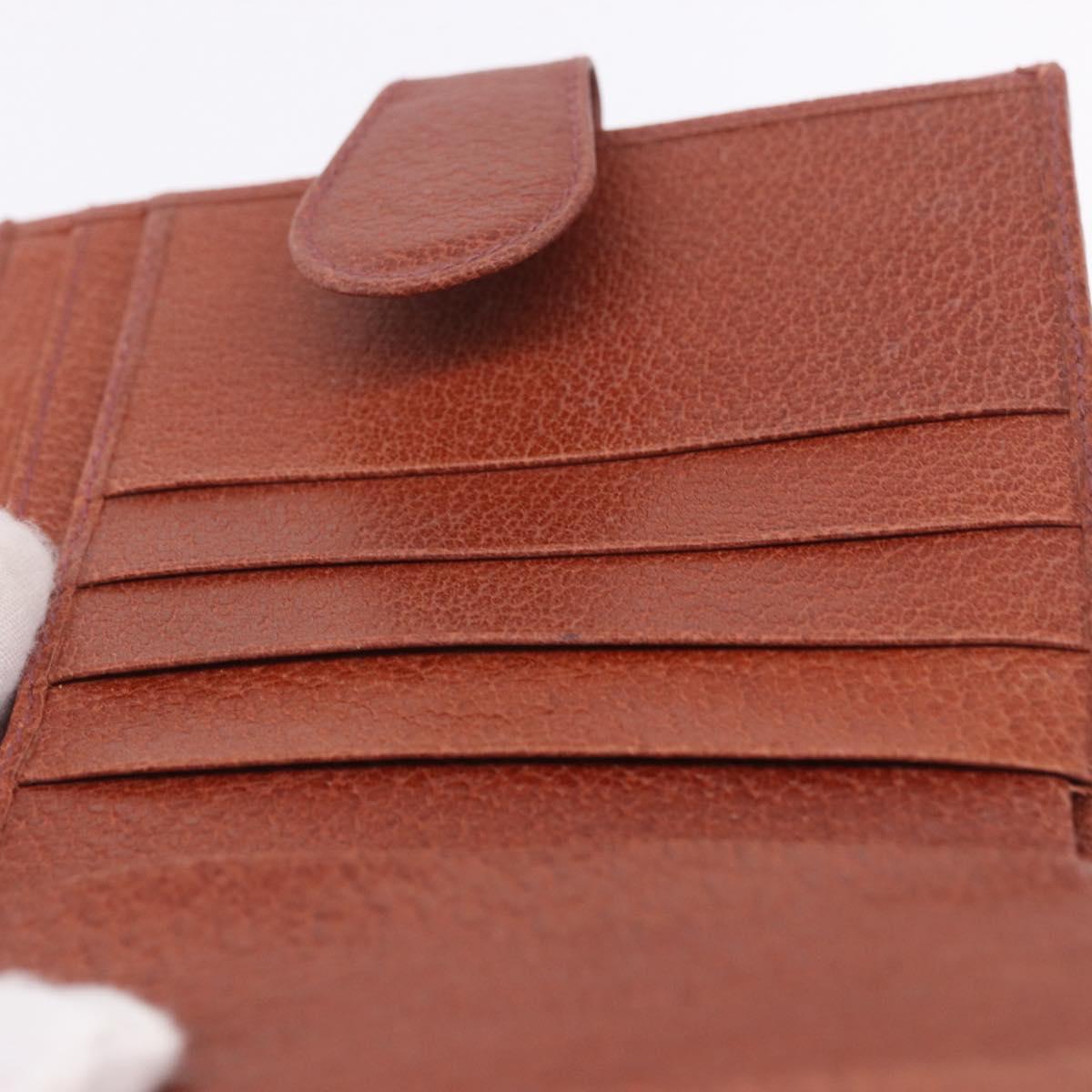GUCCI Web Sherry Line Bifold Wallet Leather Brown 035 184 1647 Auth 203367A