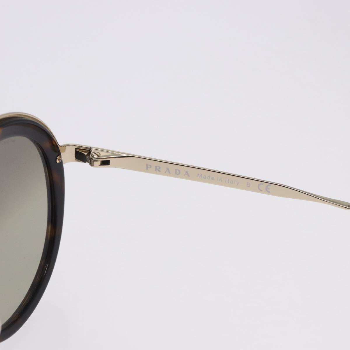 PRADA Sunglasses Metal Brown Gold Tone Auth 203370