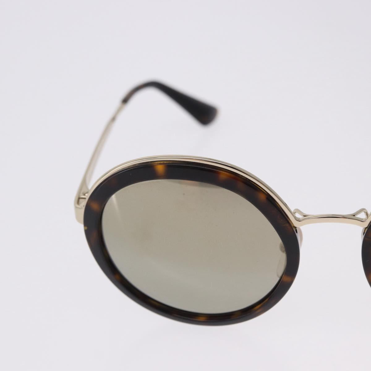 PRADA Sunglasses Metal Brown Gold Tone Auth 203370