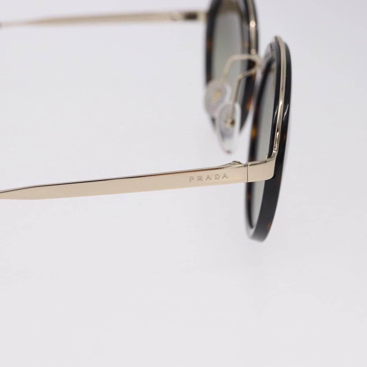 PRADA Sunglasses Metal Brown Gold Tone Auth 203370