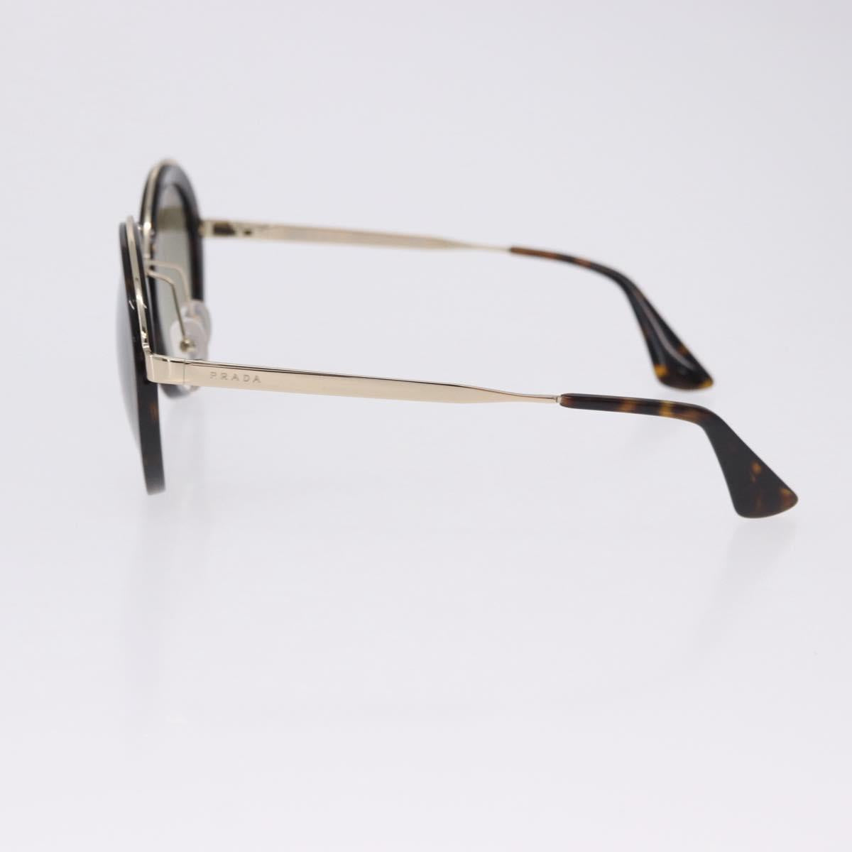 PRADA Sunglasses Metal Brown Gold Tone Auth 203370