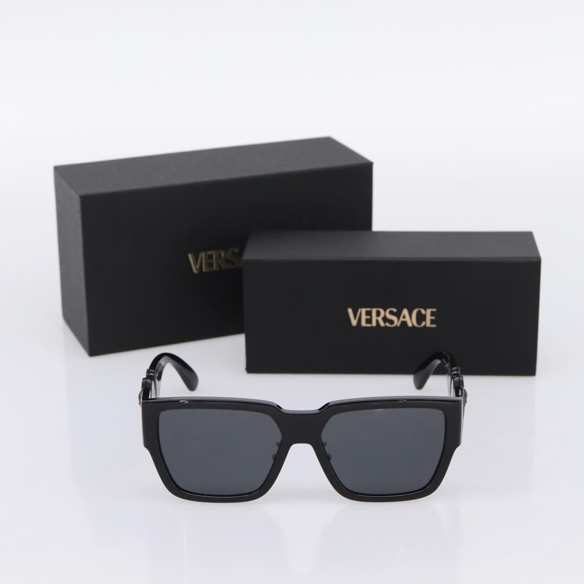 VERSACE Sunglasses Plastic Black Auth 203371M