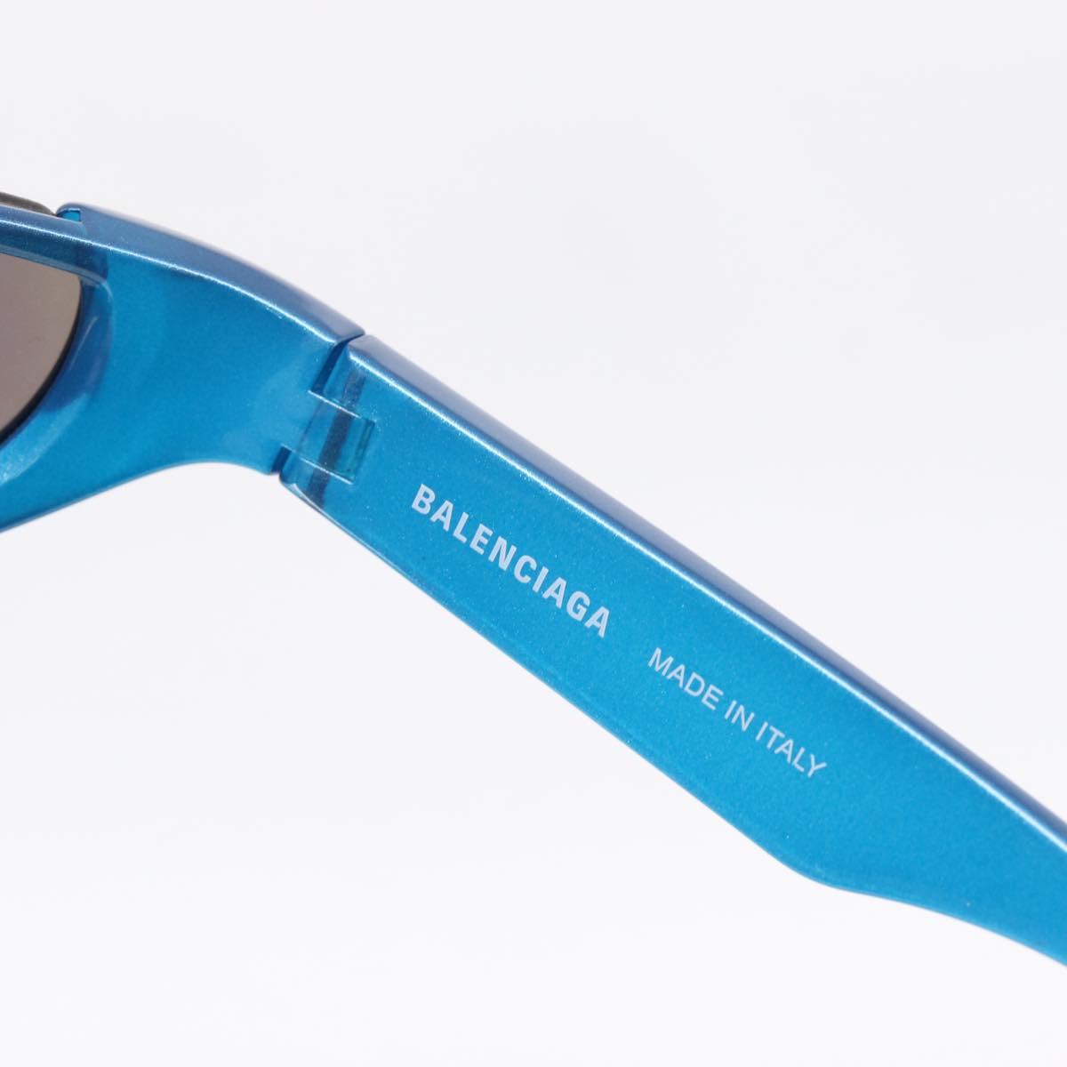 BALENCIAGA Sunglasses Plastic Blue Silver Auth 203373M