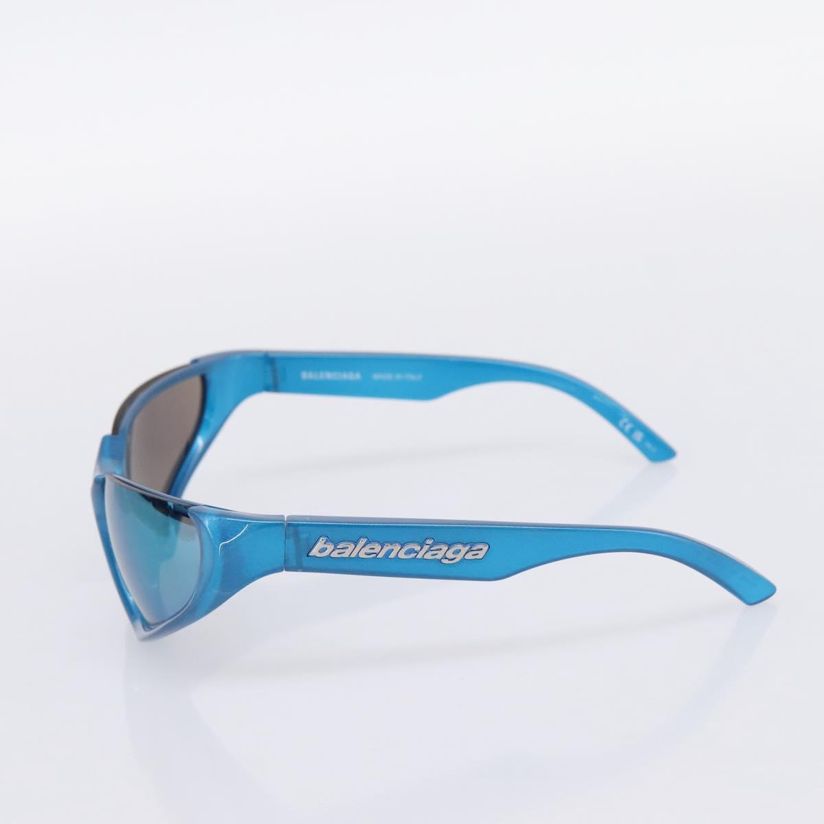 BALENCIAGA Sunglasses Plastic Blue Silver Auth 203373M