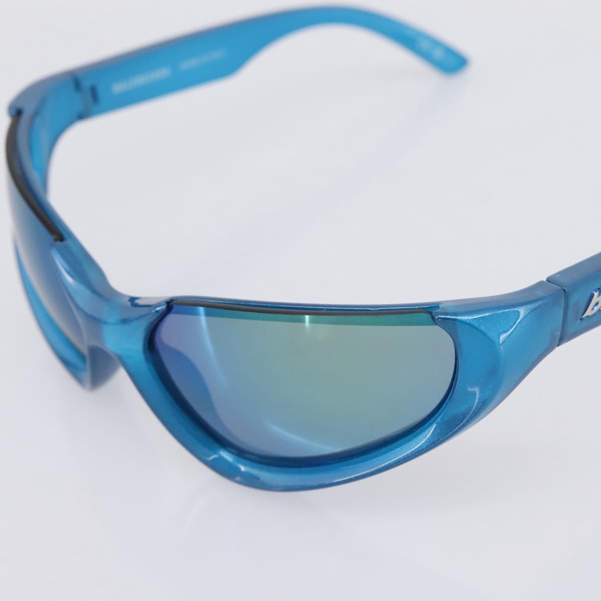 BALENCIAGA Sunglasses Plastic Blue Silver Auth 203373M