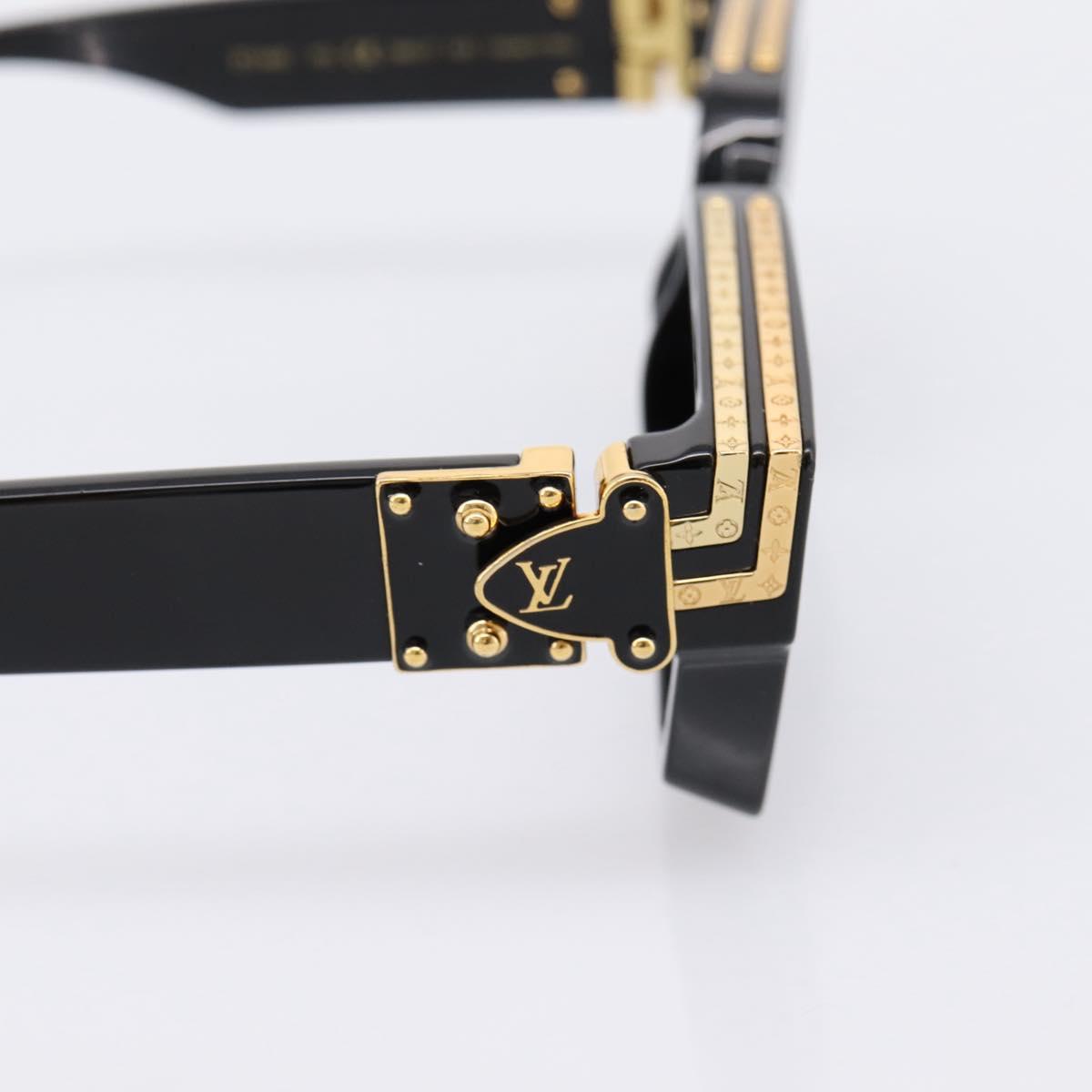LOUIS VUITTON 1.1 Millionaire Sunglasses Plastic Black Gold Z1165E Auth 203374M