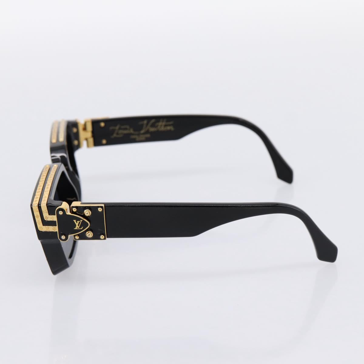 LOUIS VUITTON 1.1 Millionaire Sunglasses Plastic Black Gold Z1165E Auth 203374M